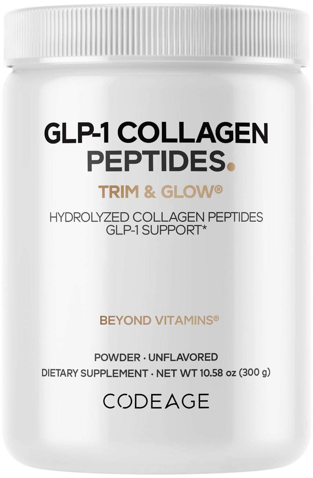 Codeage GLP-1 Collagen Powder Supplement - Nextida GC Collagen Peptides - GLP 1 Support - Hydrolyzed, Grass-Fed, Type I & III, Unflavored - Non-GMO, Gluten-Free, Dairy-Free - 10.58 Oz Codeage Au supplements