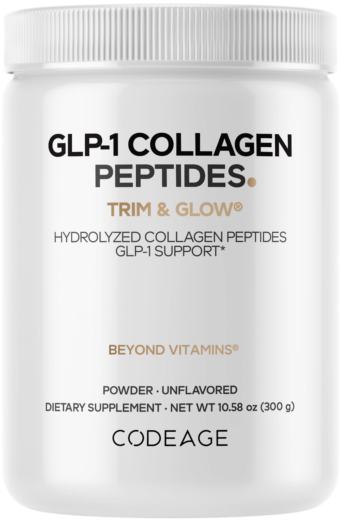 Codeage GLP-1 Collagen Powder Supplement - Nextida GC Collagen Peptides - GLP 1 Support - Hydrolyzed, Grass-Fed, Type I & III, Unflavored - Non-GMO, Gluten-Free, Dairy-Free - 10.58 Oz Codeage Au supplements