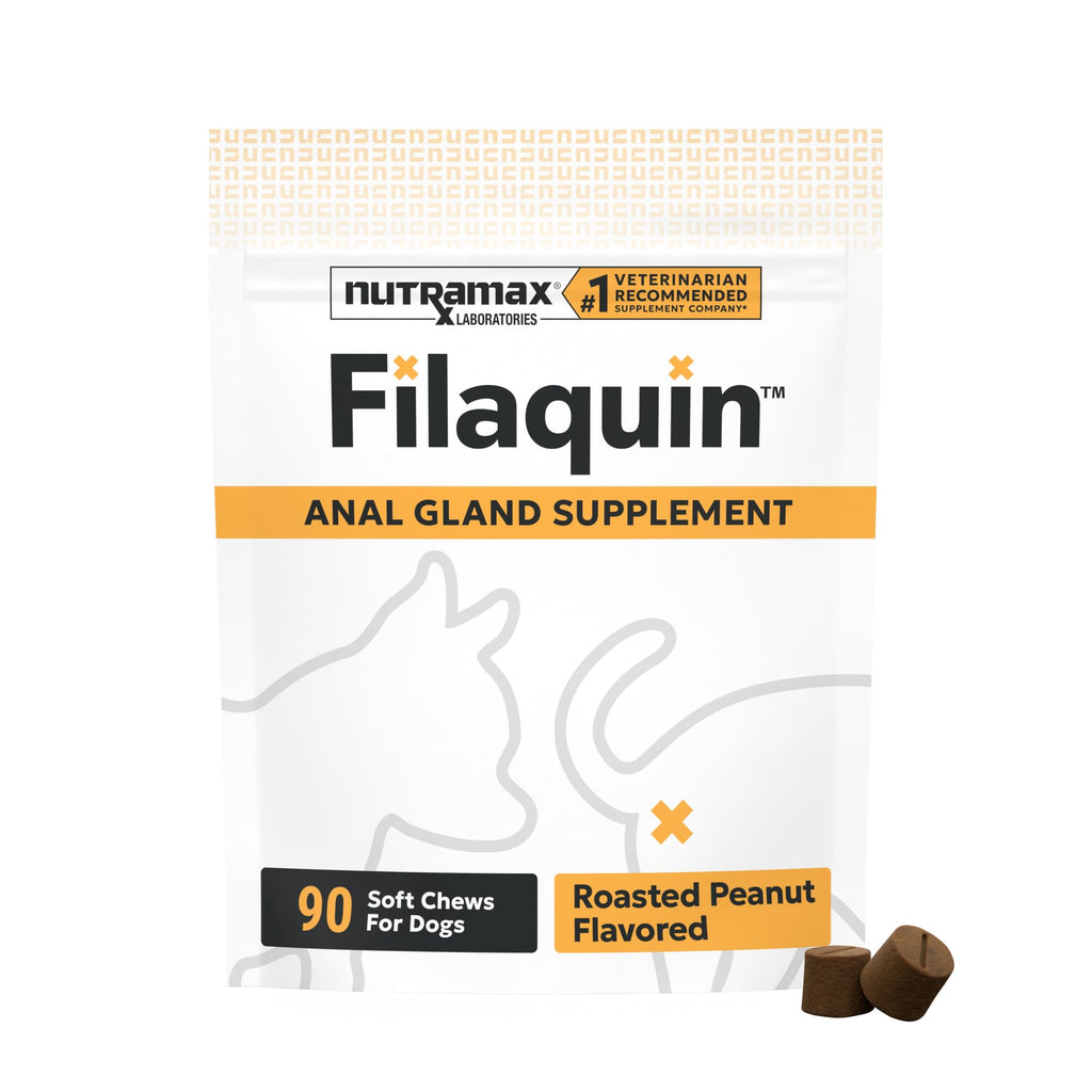 Nutramax Filaquin Anal Gland Supplement for Dogs, from The Same Company as Cosequin & Proviable, with Pre & Postbiotics and Psyllium Husk Fiber to Support Anal Gland Health, 90 Count Soft Chews Nutramax Laboratories Au supplements