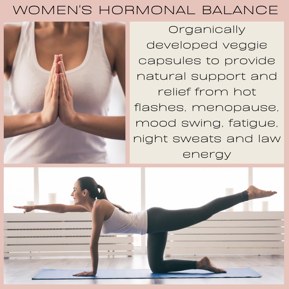 Hormone Balance for Women – Natural Female Energy & Mood Pills – Hot Flashes Menopause Relief Supplement with Vitex Chasteberry, Dong Quai, Maca Root Powder, Ginseng – 90 Veggie Capsules Herbal-avRay Au supplements