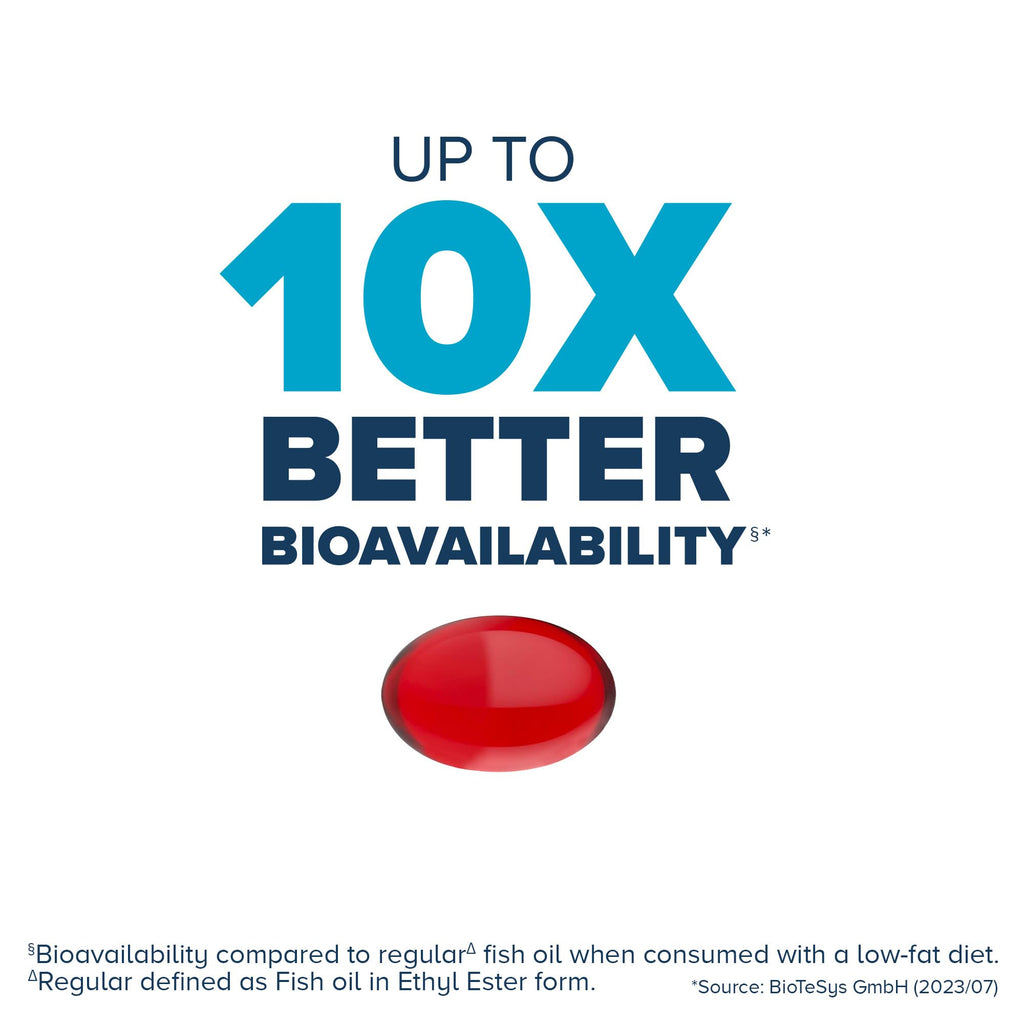 Qunol Advanced Omega 3 Krill and Fish Oil Complex, 10x Better Bioavailability, One Pill Dose, 250mg EPA & DHA