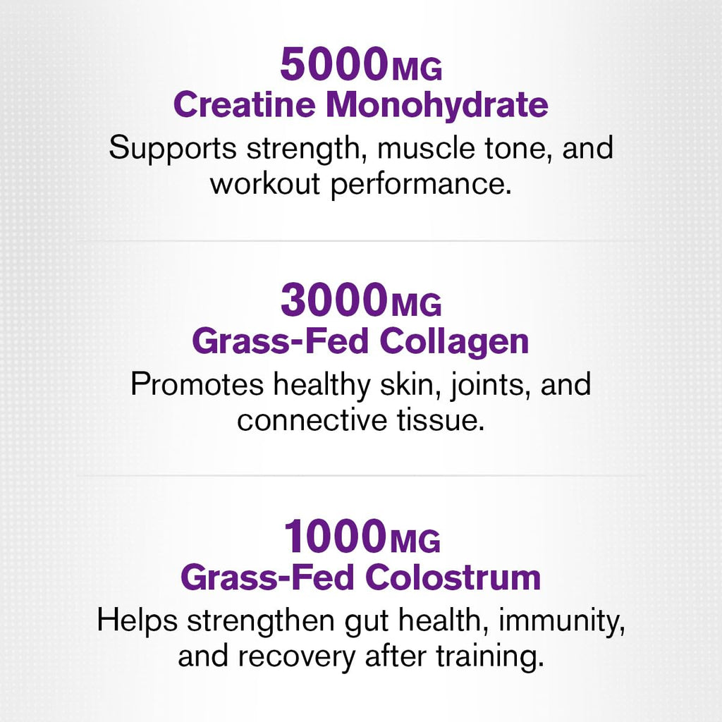 Jacked Factory Creatine for Women - Creatine Monohydrate with Collagen + Colostrum to Support Workout Performance, Lean Muscle Growth, Healthy Hair, Skin,