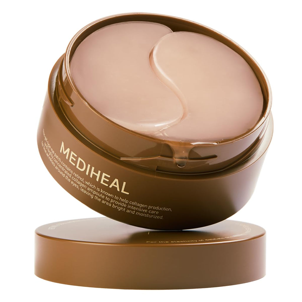 Mediheal Retinol Collagen Under Eye Patches - Korean Hydrogel Eye Pads (60 patches) with 95% Retinol & Collagen