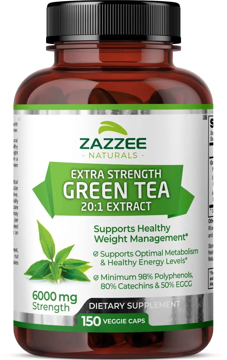 Zazzee Extra Strength Green Tea 20:1 Extract, 6000 mg Strength, 50% EGCG Zazzee Au supplements