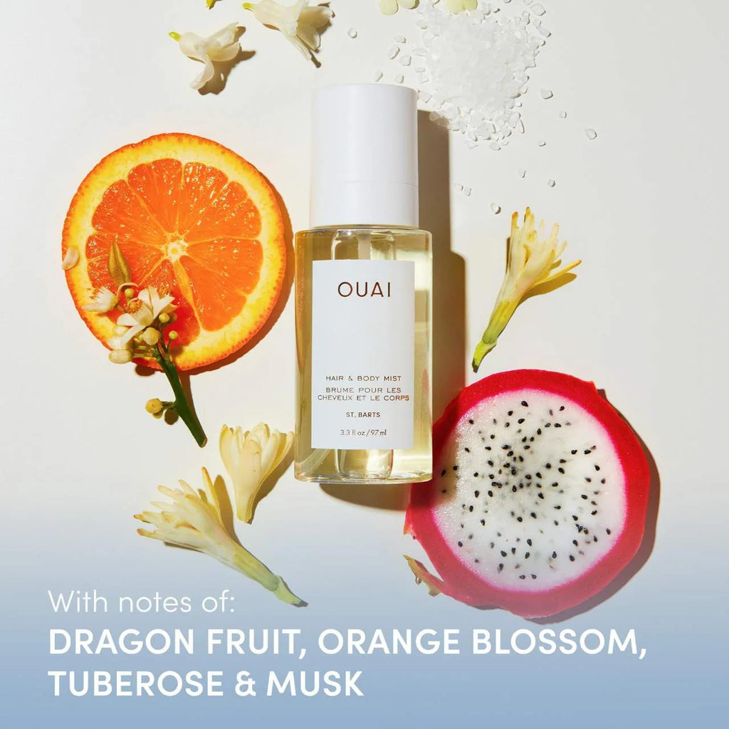 OUAI St. Barts Hair and Body Mist - Tropical-Scented Hair Perfume and Body Spray - Notes of Dragonfruit, Orange Blossom, Tuberose & Musk (3.3 Fl Oz) OUAI Au supplements