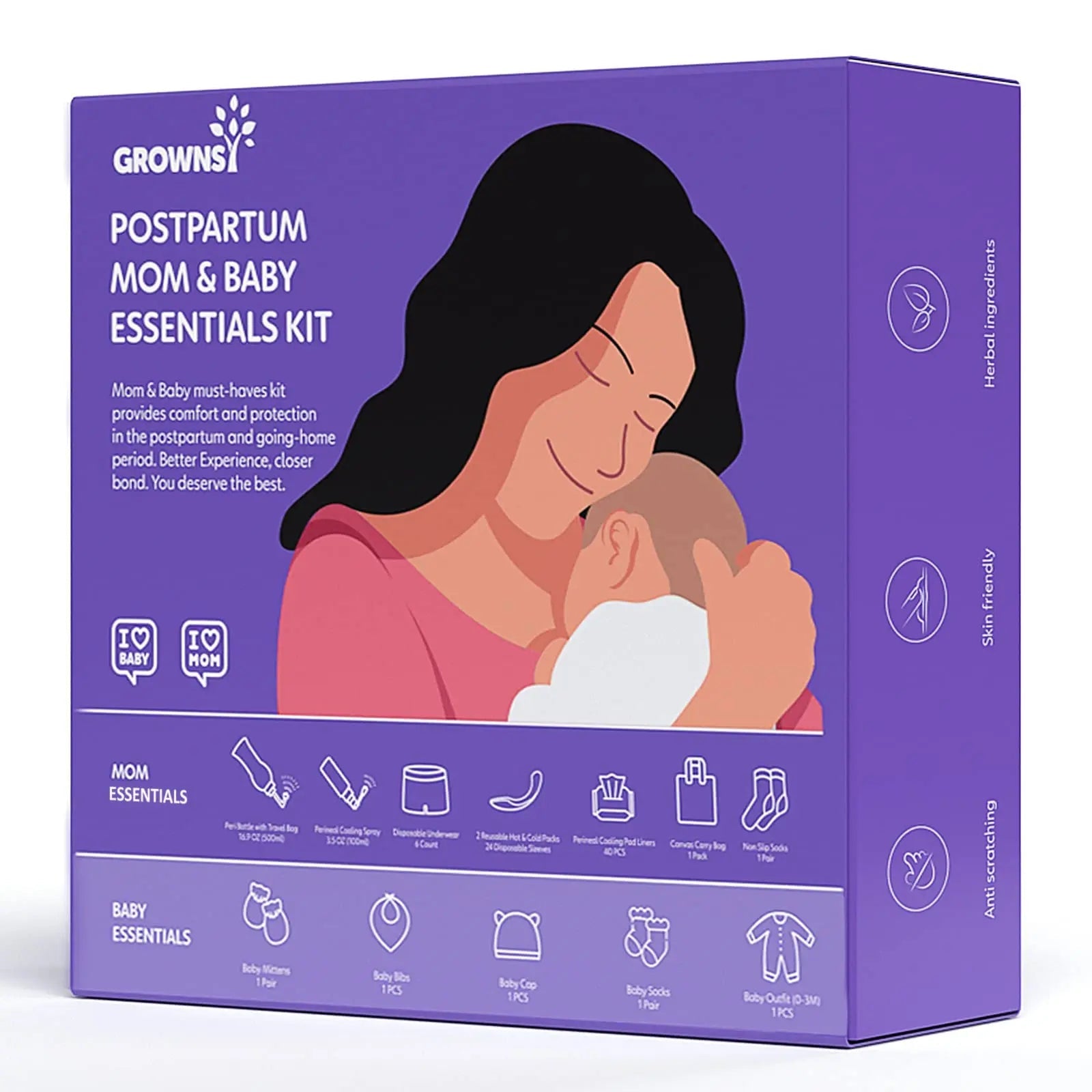 Grownsy Postpartum Mom & Baby Essential Kits, Postpartum Recovery Kit for Labor &Delivery GROWNSY Au supplements