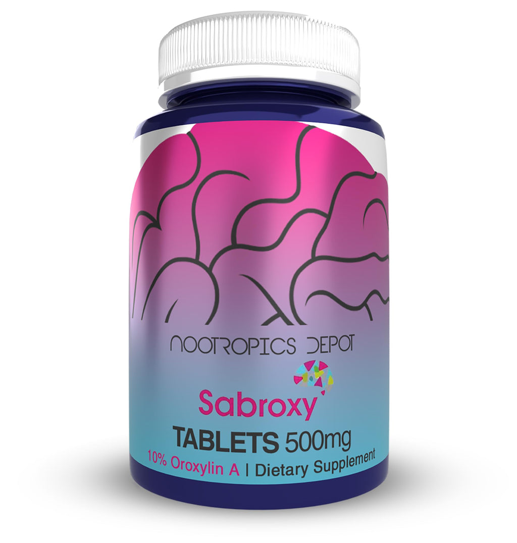 Nootropics Depot Sabroxy® Tablets | 500mg | 30 Count | Minimum 10% Oroxylin-A | Oroxylum indicum | May Help Promote Focus & Motivation | May Help Promote Cognitive Function Nootropics Depot Au supplements