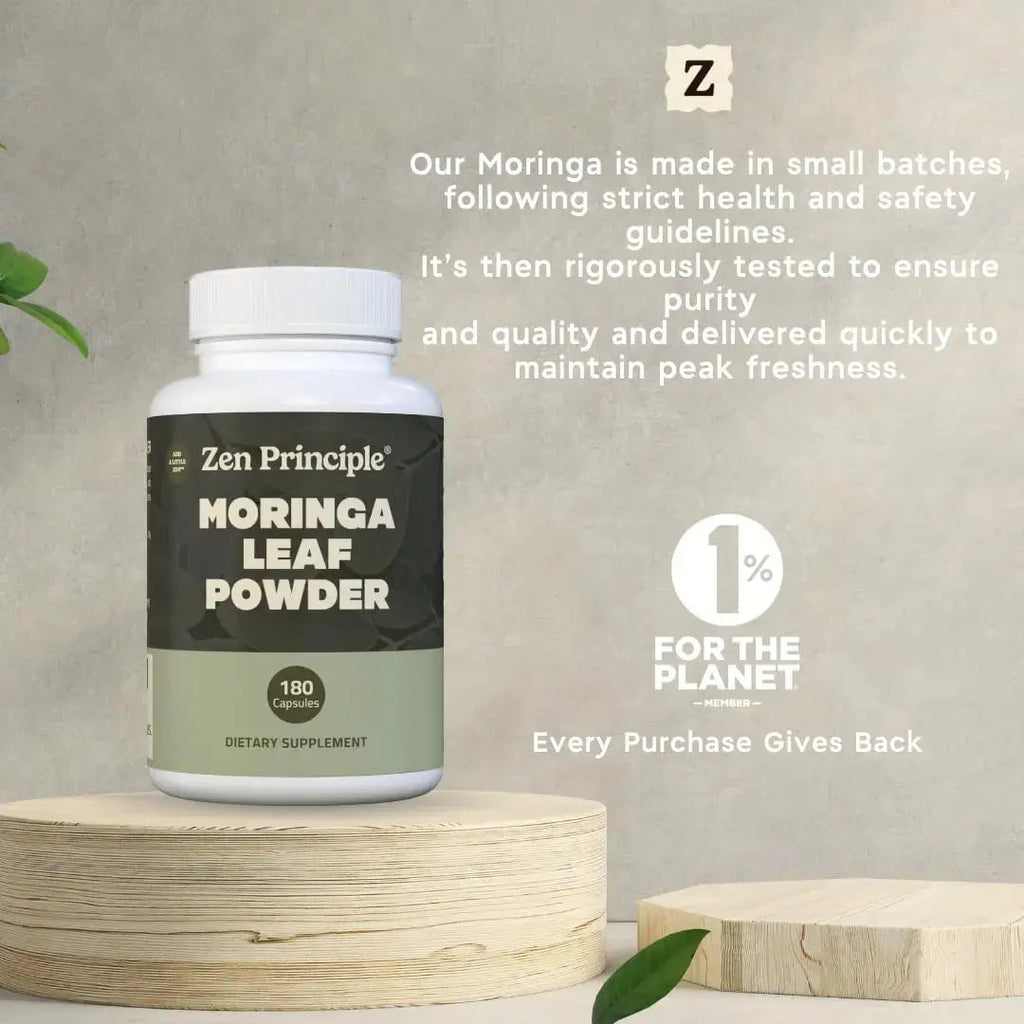 Zen Principle Organic Moringa Oleifera. Ultra-Premium. Provides an All Natural Energy Boost and Multi-Vitamin Zen Principle Au supplements