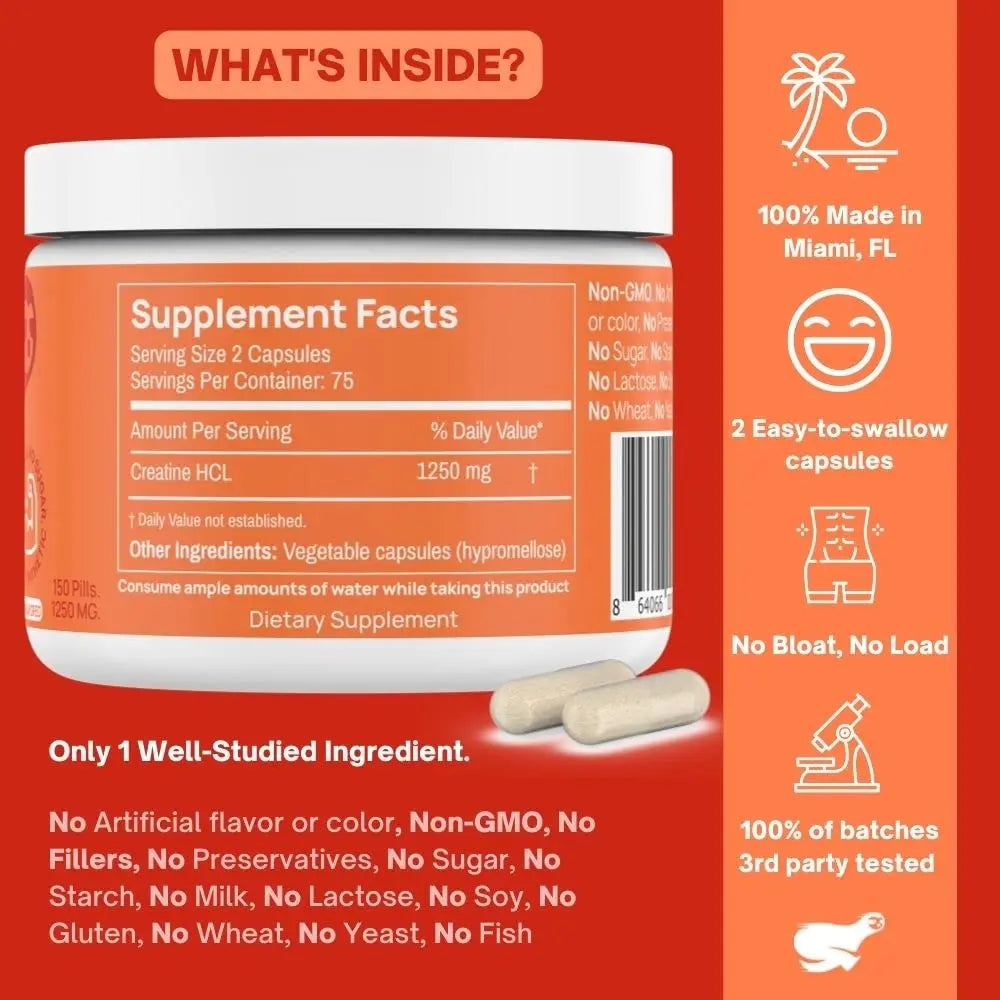 Pre Workout Pills and Creatine HCL Pills Bundle - Endless Energy, Muscle Growth, Endurance Goba Tea Au supplements