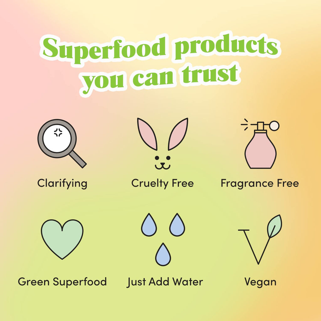 GOLDE - Clean Greens Superfood Face Mask - Made w/Chlorella & Spirulina - Great for Acne Prone, Oily & Dry Skin, Hydrating - Gentle Cleanser - Vegan - Aluminum-Free - 30g Jar GOLDE Au supplements