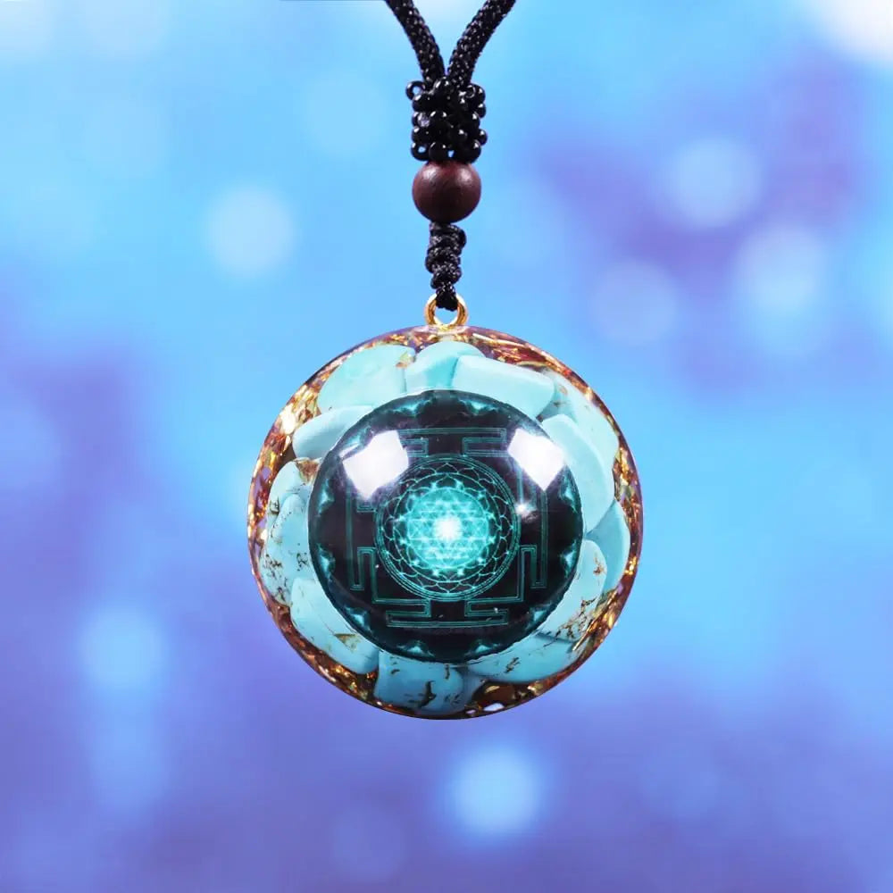 Day Day Up Turquoise Orgonite Pendant Healing Crystal jewelry Orgone Yoga Necklace Reiki Spiritual Day Day Up Au supplements