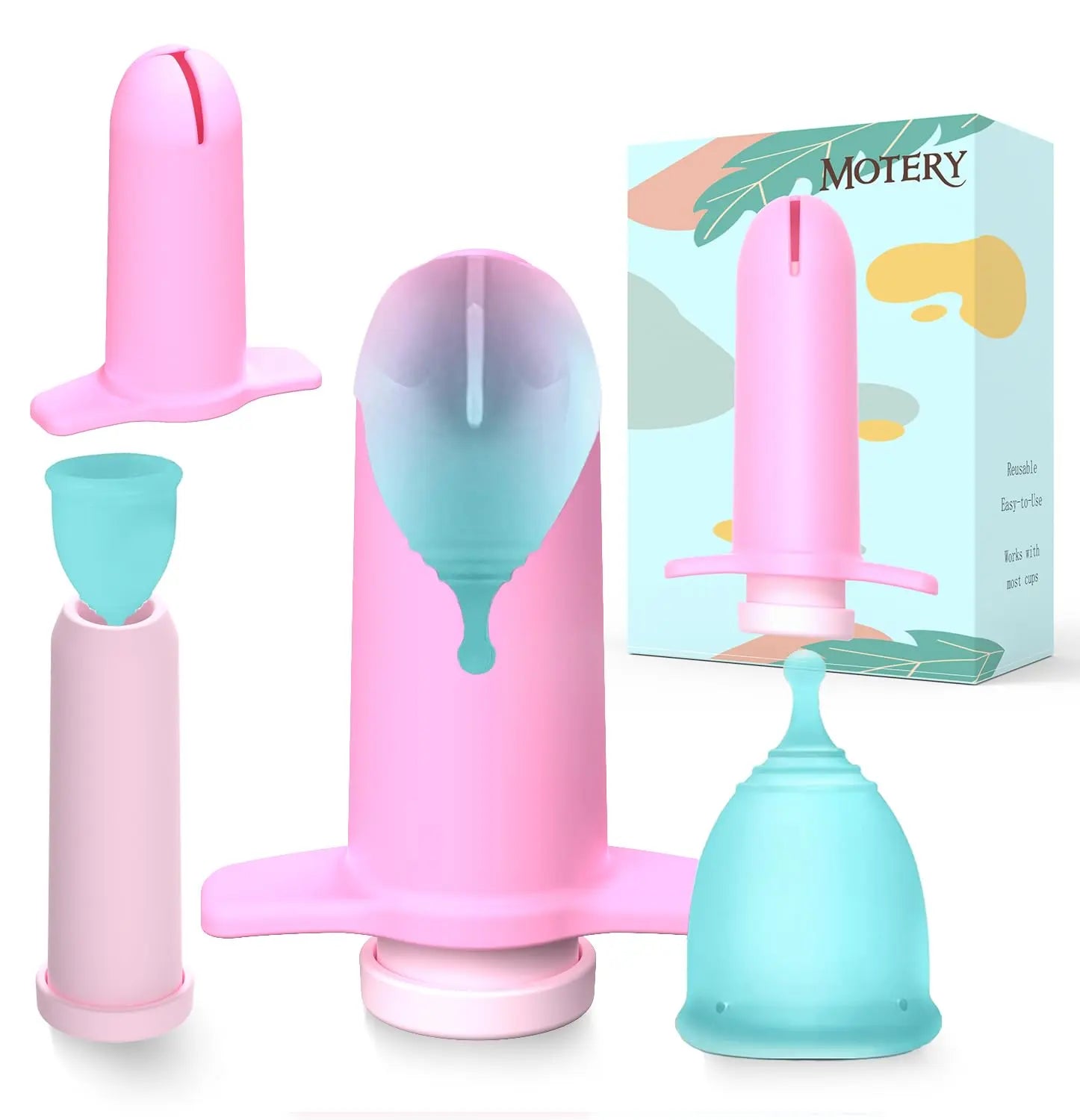 Mottery Applicator Tool for Menstrual Cups for Easy Insertion,Reusable Period Cup Applicator Set Mottery Au supplements