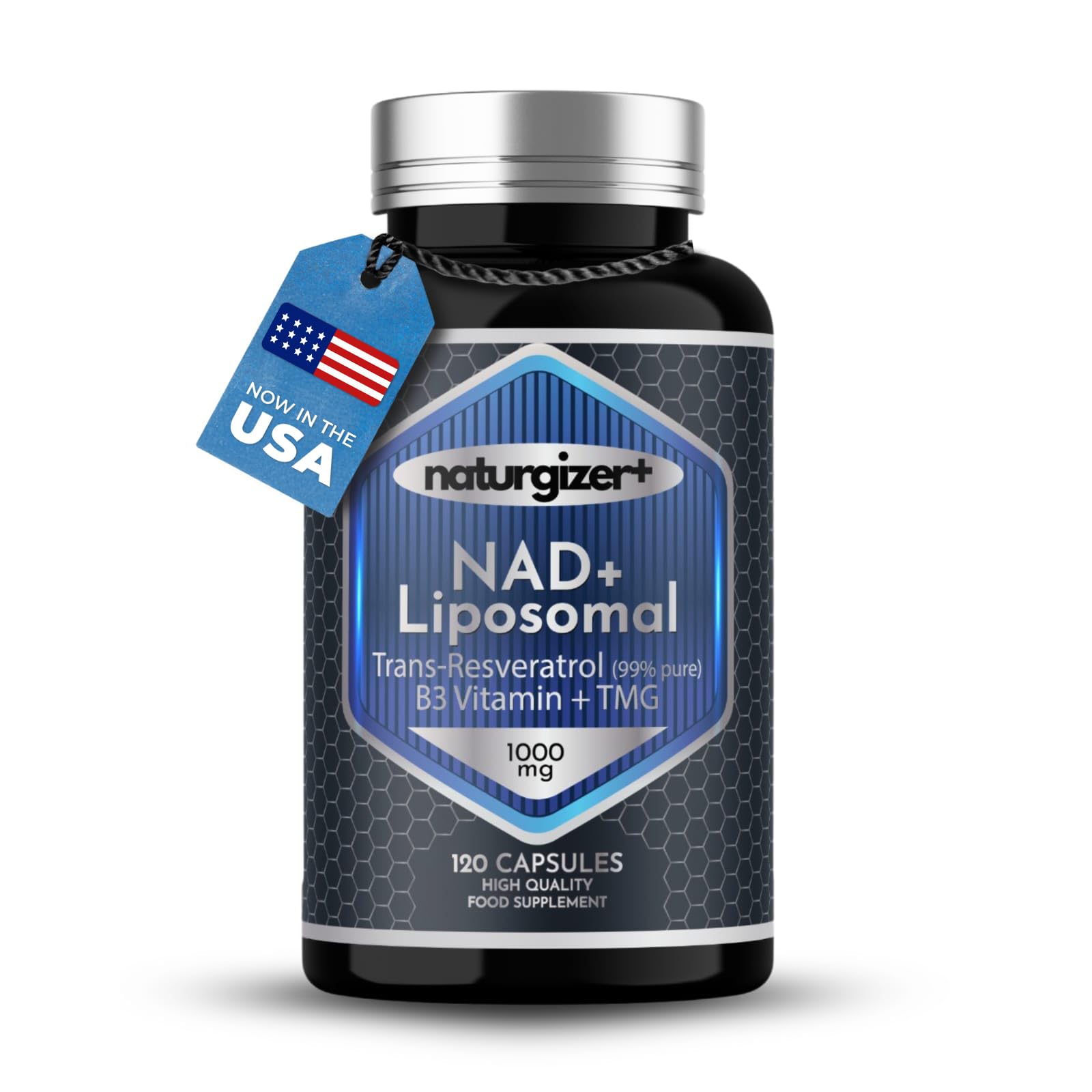 naturgizer+ Liposomal NAD+ Supplement with Resveratrol, TMG & Vitamin B3 | 4-in-1 Healthy Aging & Cellular Energy Support | High Absorption NAD Plus for Men & Women Over 40 | 120 Capsules naturgizer+ Au supplements