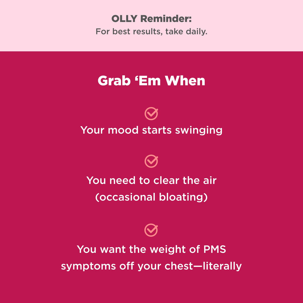 OLLY Period Hero Gummies, PMS Support Supplement,* Chasteberry, Vitamin B6, Calcium, Cran-Raspberry Flavor, 30 Day Supply - 60 Count OLLY Au supplements