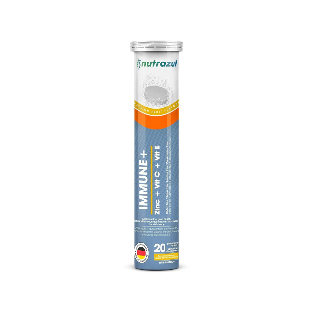 nutrazul Immune+ Effervescent Tablets | Vitamin C and Zinc with Vitamin E | 20 Tablets | Immune Support for Adults & Kids nutrazul Au supplements