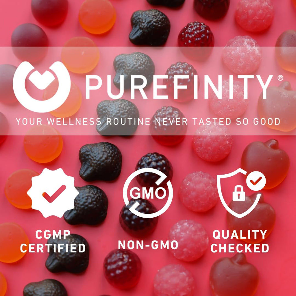 PUREFINITY Fiber Gummies for Adults with Inulin FOS from Chicory Root, Sugar Free Prebiotic Supplement for Daily Digestion