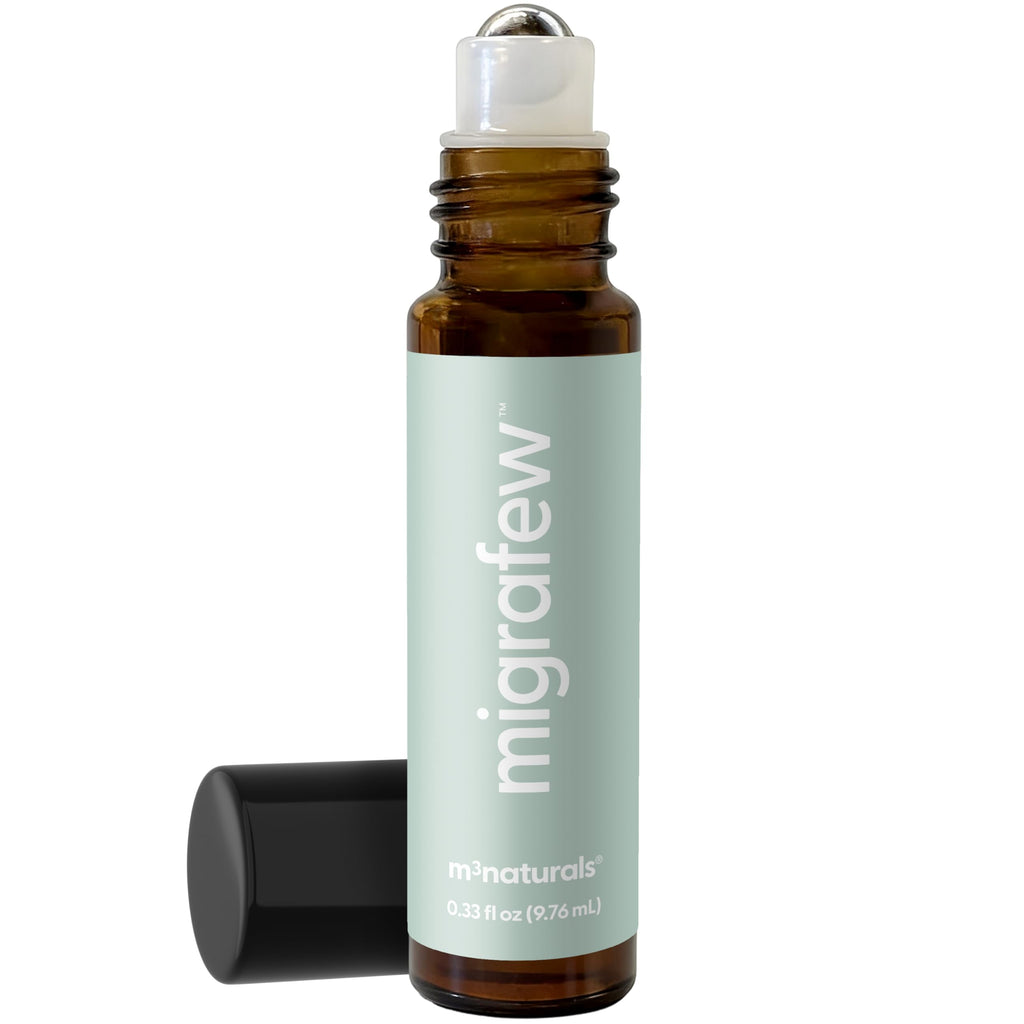 MigraFew Aromatherapy Migraine Roll On | Compact Headache Relief with Cooling Metal Roller for Head Tension and Pressure, Made with Peppermint, Spearmint and Lavender Essential Oils (0.33 FL oz) by M3 M3 Naturals Au supplements