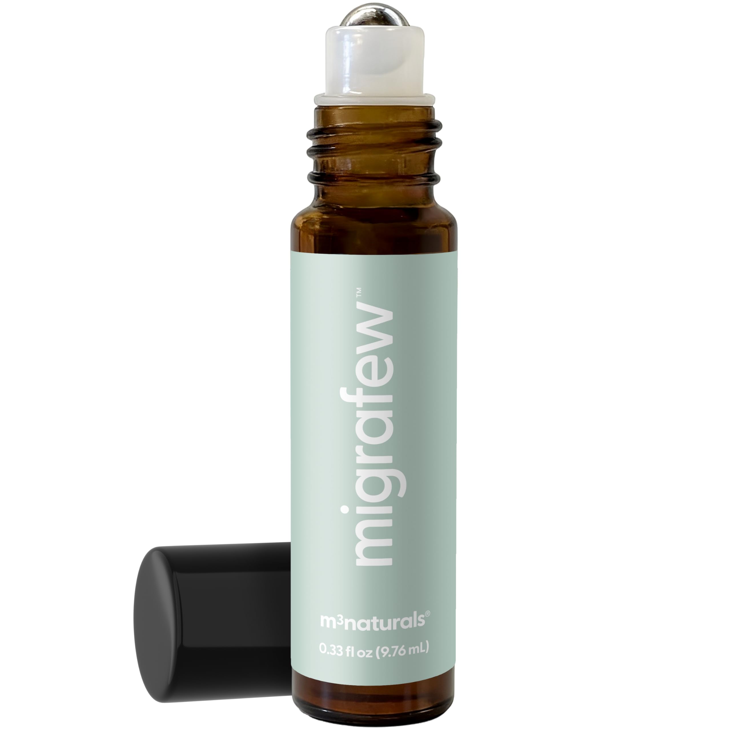 MigraFew Aromatherapy Migraine Roll On | Compact Headache Relief with Cooling Metal Roller for Head Tension and Pressure, Made with Peppermint, Spearmint and Lavender Essential Oils (0.33 FL oz) by M3 M3 Naturals Au supplements