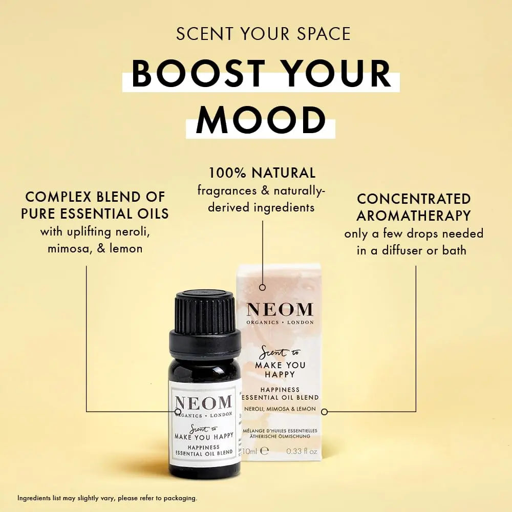 NEOM - Happiness Essential Oil Blend, 10ml | Neroli, Mimosa & Lemon | Scent to Make You Happy Range Neom Au supplements