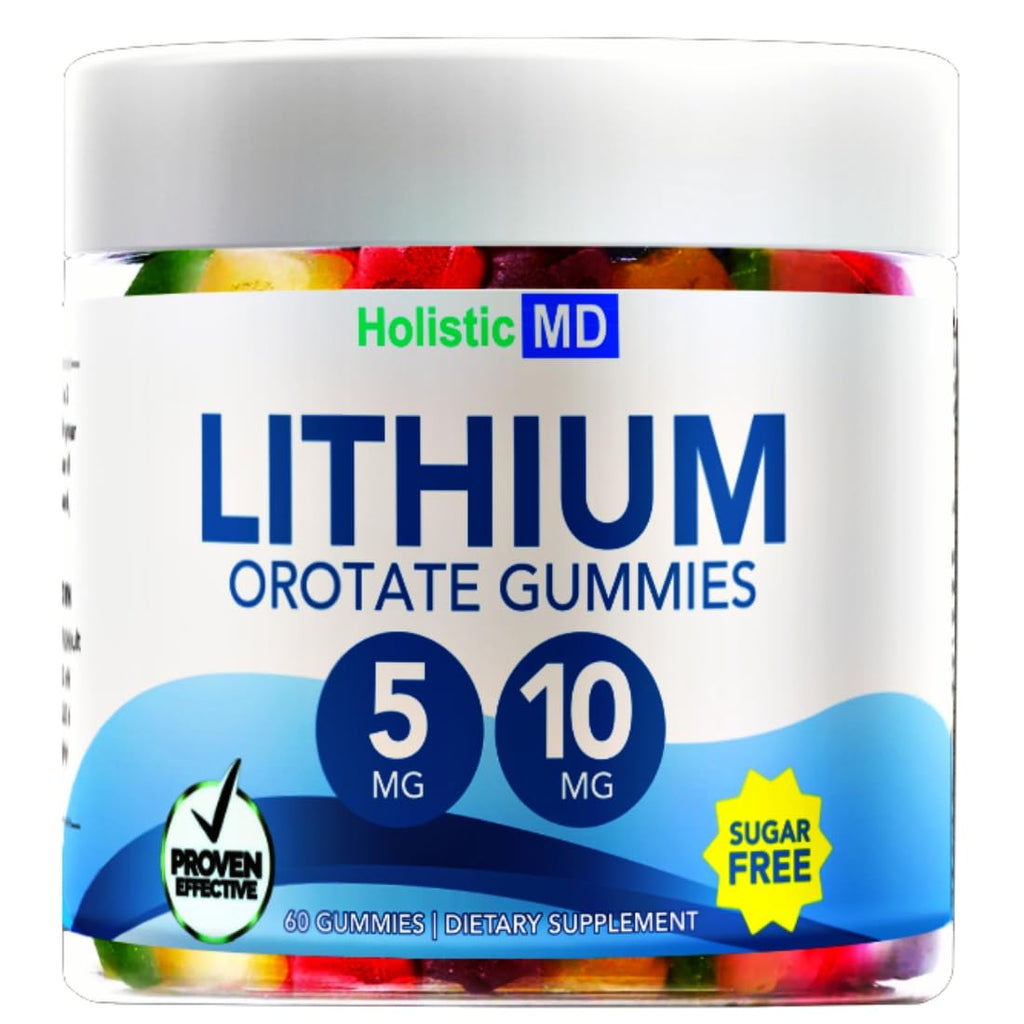 Lithium Orotate 5mg 10mg | for Men Women Kids | Lithium Orotate clinically Studied Chelated High Biovalable | 3 Flavors Sugar