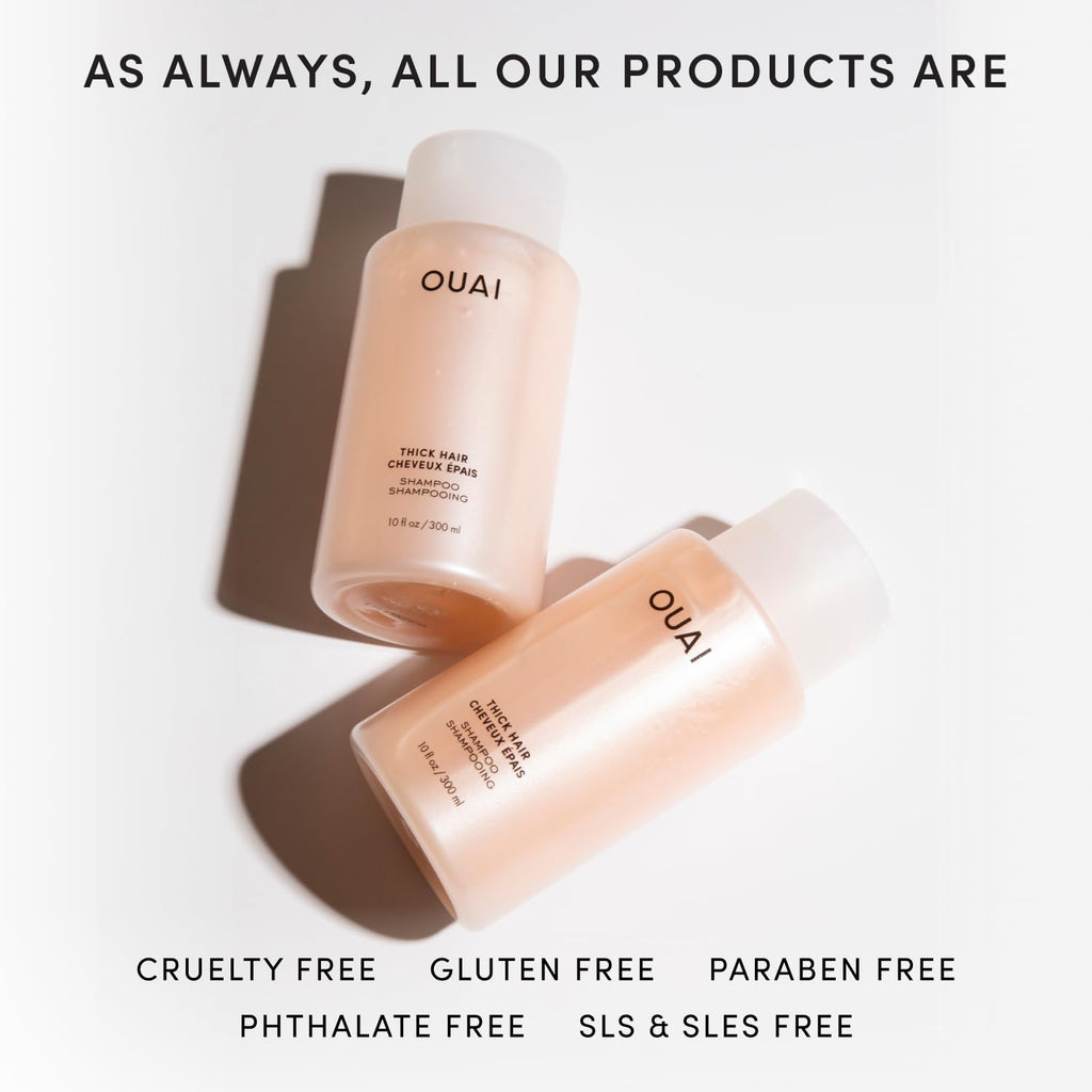 OUAI Thick Shampoo - Moisturizing Shampoo with Keratin, Marshmallow Root, Shea Butter, Avocado Oil for Thick Hair - Strengthens & Hydrates Strands - Paraben, Phthalate & Sulfate Free (10 Fl Oz) OUAI Au supplements