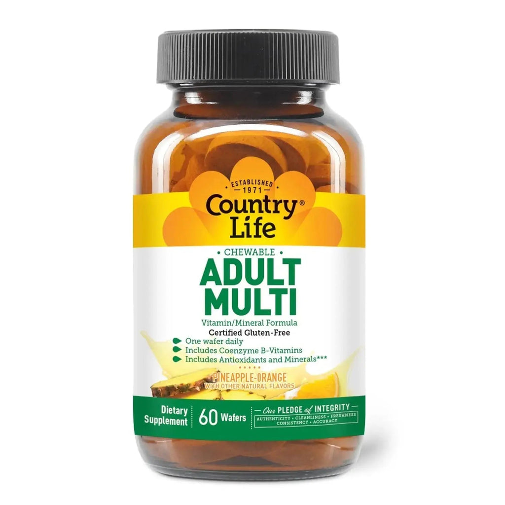 Country Life Adult Chewable Multivitamin with Coenzyme B-Vitamins, Antioxidants, Minerals, Pineapple-Orange Flavor Country Life Au supplements