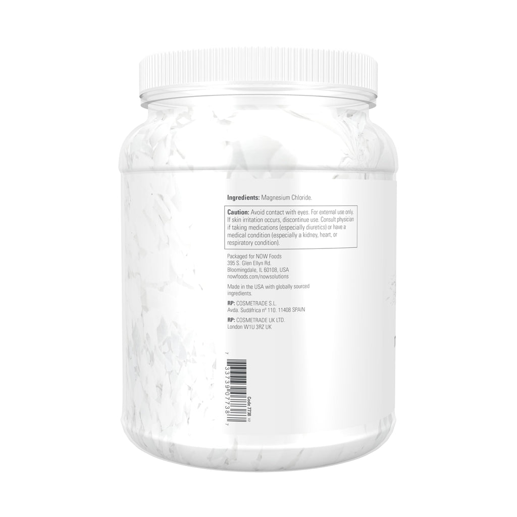 NOW Foods Solutions, Magnesium Flakes, 100% Pure, from the Ancient Zechstein Seabed, Highly Concentrated, 54-Ounce