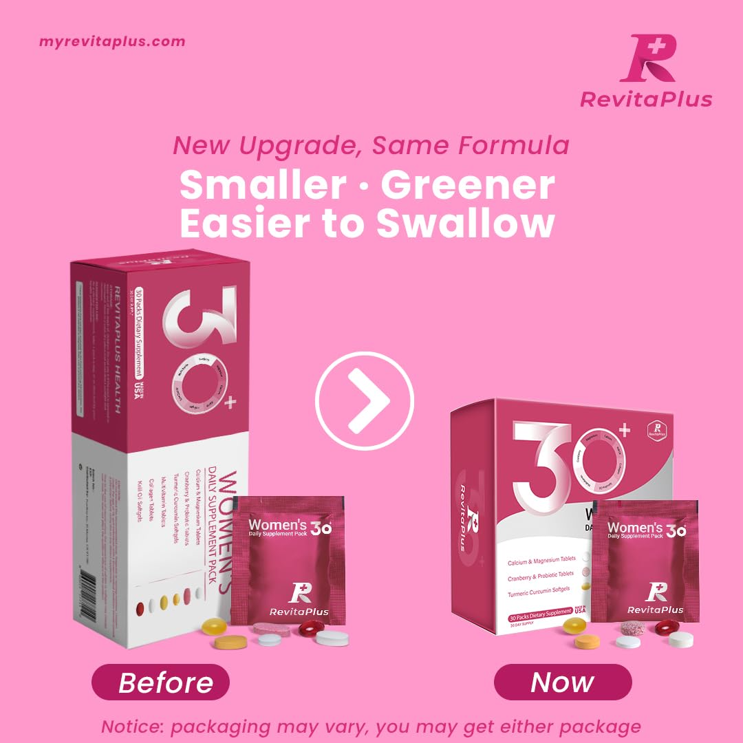 RevitaPlus Multivitamin for Women with Vitamin A,B,C,D3,E,K2,Biotin, Collagen,Krill Oil,Cranberries Supports Energy,Wellness,Beauty and Immune - Vitamin Packs for Women Health 30 Packs RevitaPlus Au supplements