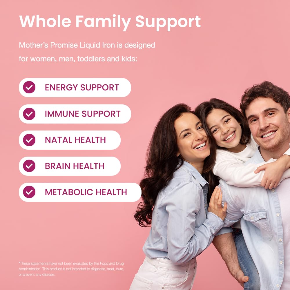 Organic Liquid Iron Supplement for Women, Men & Kids with Vitamin C | Sugar Free Natural Berry Flavor Non Constipating Vegan Ferrochel