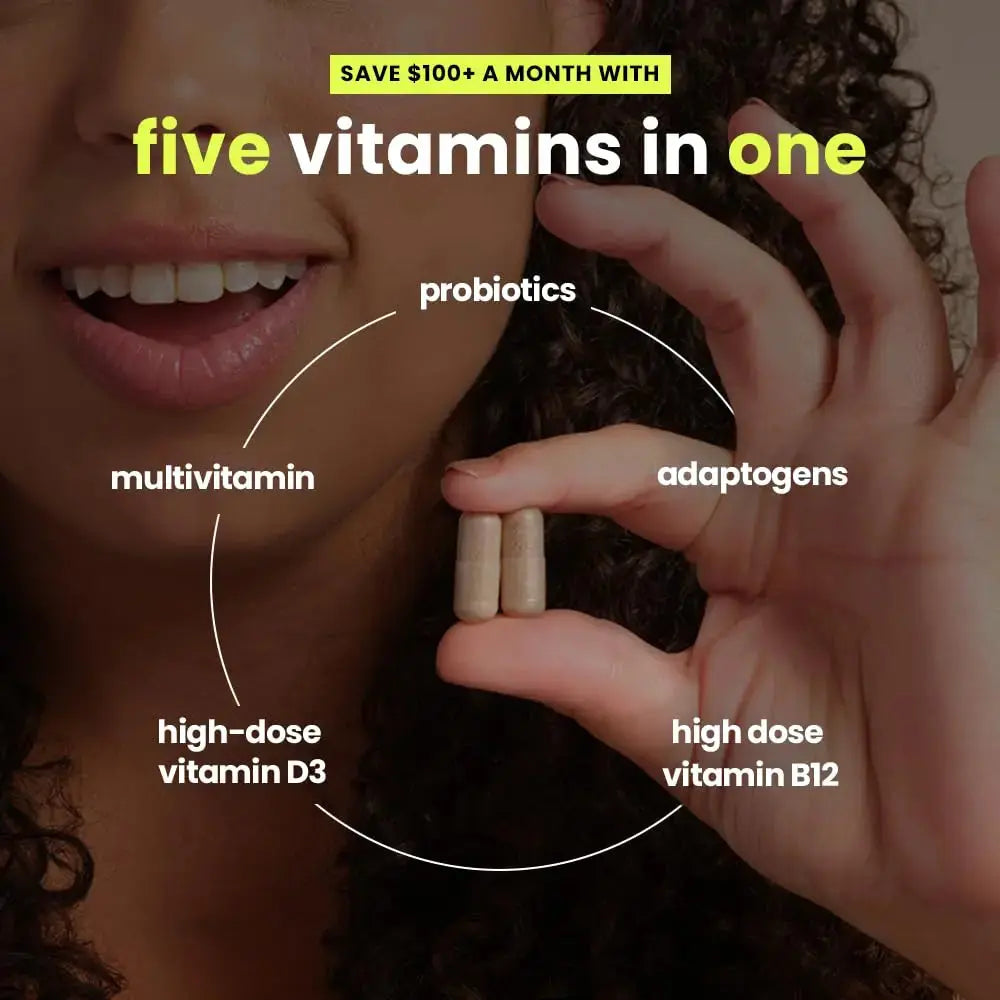 Mela Daily Essentials Multivitamin for Melanated Women - High-Dose Vitamin D3 and B12, Probiotics, Lion's Mane, Ceylon Cinnamon Mela Au supplements