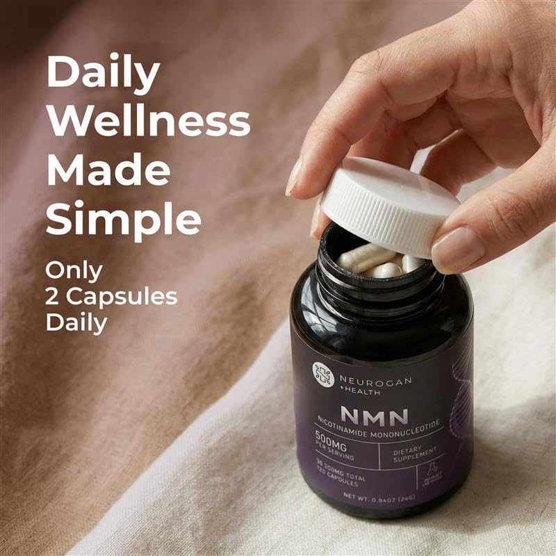 Neurogan Beta NMN (β-NMN) Supplement 500 mg per Serving, High Purity – NAD+ Precursor for Cellular Energy & Vitality – 120 Capsules (2-Month Supply) – Made in USA Neurogan Au supplements