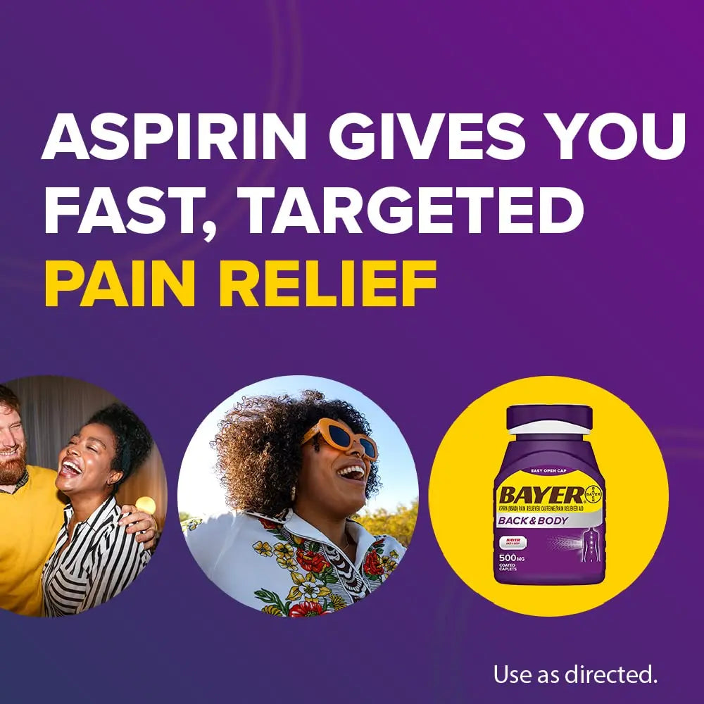 Bayer Extra Strength 500mg Aspirin Plus Caffeine for Powerful Pain Relief, 200 Coated Caplets Bayer Au supplements