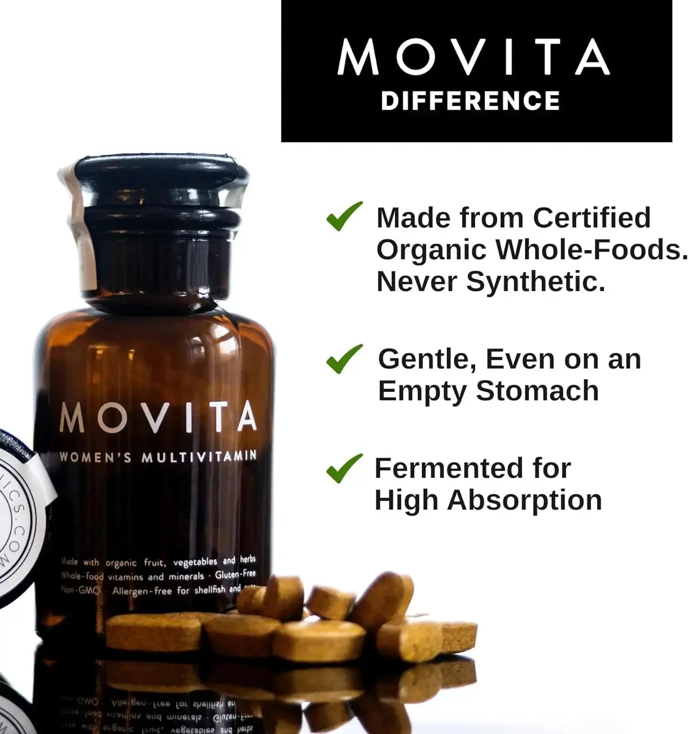 Movita Women’s Daily Multivitamin - Organic Fermented Whole Foods for Enhanced Energy, Immunity & Vitality - Vegan Movita Au supplements