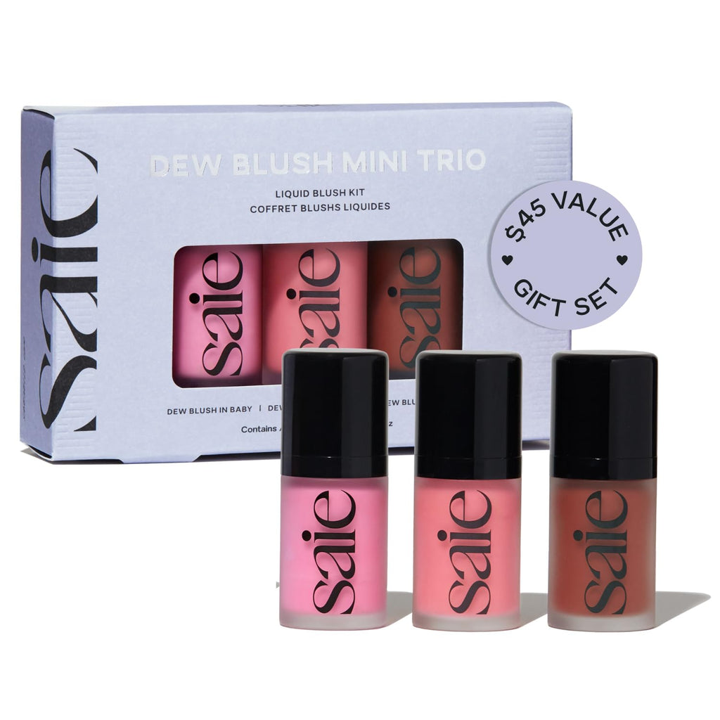 Saie Dew Liquid Blush for Cheeks Trio - Hydrating Cream Blush Stick Set with a Blendable + Buildable Formula - Skincare Infused Dewy Face Blushes for a Natural Flush - Baby, Sweetie, & Spicy (3 Count) Saie Au supplements