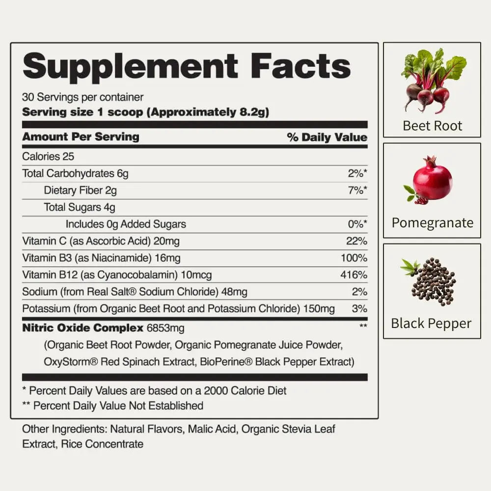 Snap Supplements USDA Organic Beet Root Powder, 3-in-1 Nitric Oxide Supplement Snap Supplements Au supplements