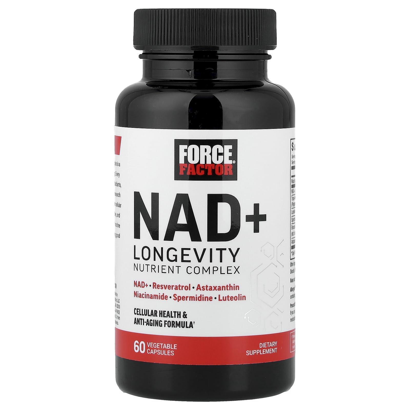 FORCE FACTOR NAD+ (NMN or Nicotinamide Riboside Alternative) with Resveratrol, Astaxanthin, Spermidine & Luteolin Complex, NAD to Support Cellular Health & Healthy Aging, 60 Capsules Force Factor Au supplements