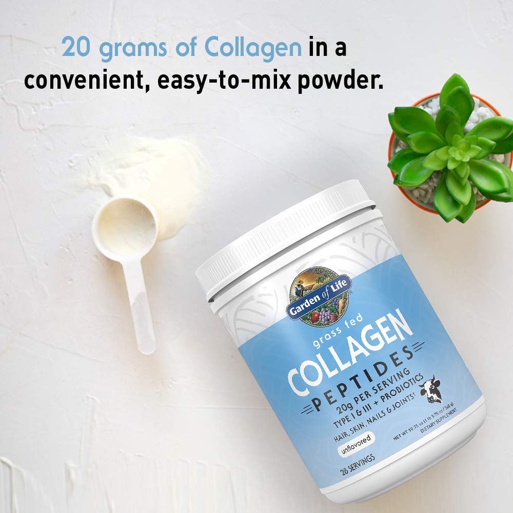 Garden of Life Grass Fed Collagen Peptides Powder Unflavored Collagen Powder for Women Men Hair Skin Nails Joints, Hydrolyzed Collagen Protein Supplements, Collagen for Women & Men, 28 Servings Garden of Life Au supplements