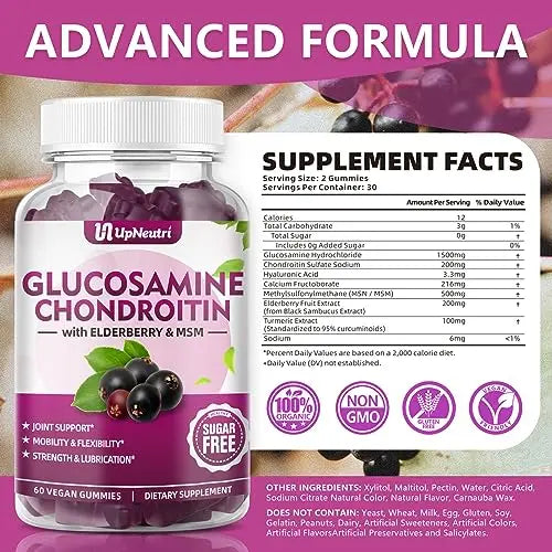 UPNEUTRI Glucosamine Chondroitin Gummies Sugar Free, Extra Strength 1500mg UPNEUTRI Au supplements