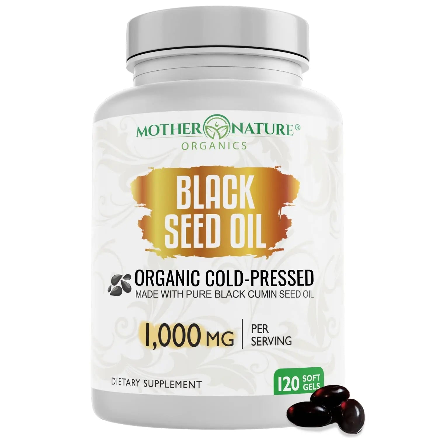 Black Seed Oil Capsules - 120 Count (Organic, Non-GMO Liquid) Premium Cold Pressed Mother Nature Organics Superfoods For Organic Living Au supplements