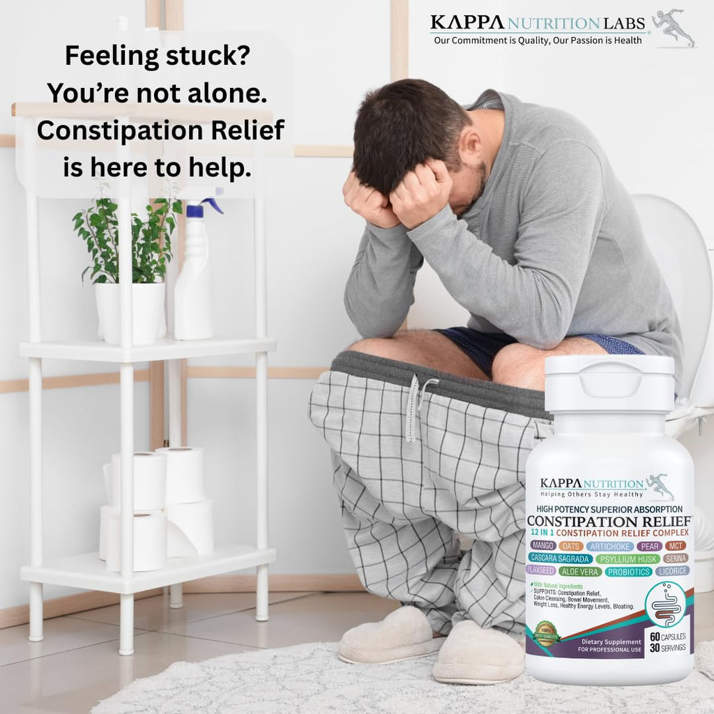 KAPPA NUTRITION Constipation Relief Supplement – Gentle Colon Cleanse for Regularity & Gut Health – Non-Habit Forming Formula with Fiber, Herbs & Probiotics – Non-GMO, 60 Capsules KAPPA NUTRITION Au supplements