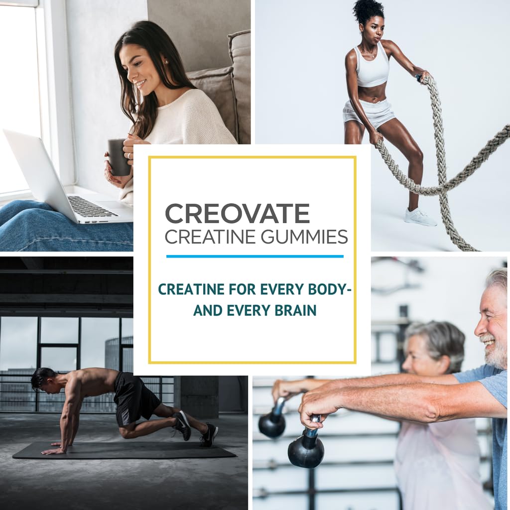 Consult Health CREOVATE CREATINE MONOHYDRATE Gummies 5g Dose for Men & Women to Support Muscle, Strength, Recovery, Cognitive Health & Memory, Zero Sugar, Gluten Free, Natural Lemon, 90 Count Consult Health Au supplements