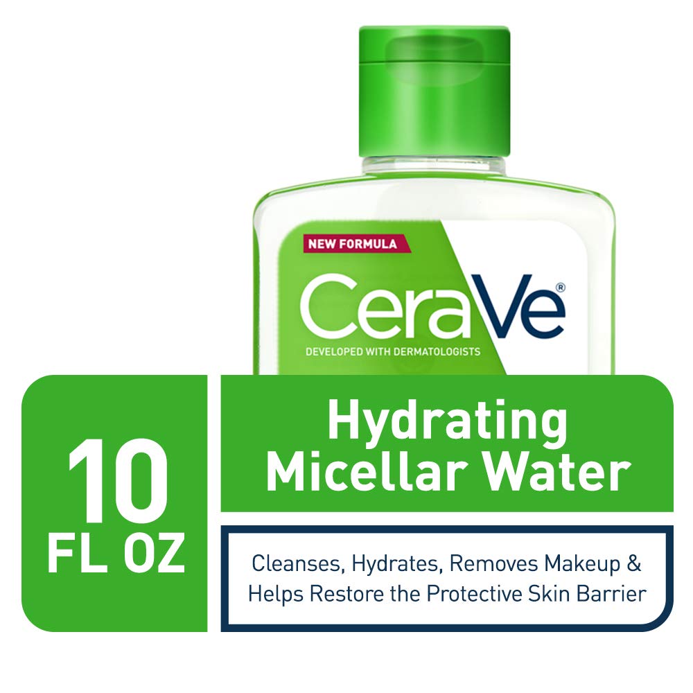 CeraVe Micellar Water, Hydrating Facial Cleanser & Eye Makeup Remover with Niacinamide, Ceramides & Glycerin