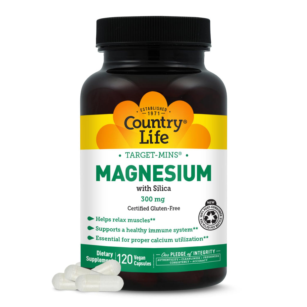 Target-Mins Magnesium with Silica 300 mg 120 Vegetarian Capsules Country Life Au supplements