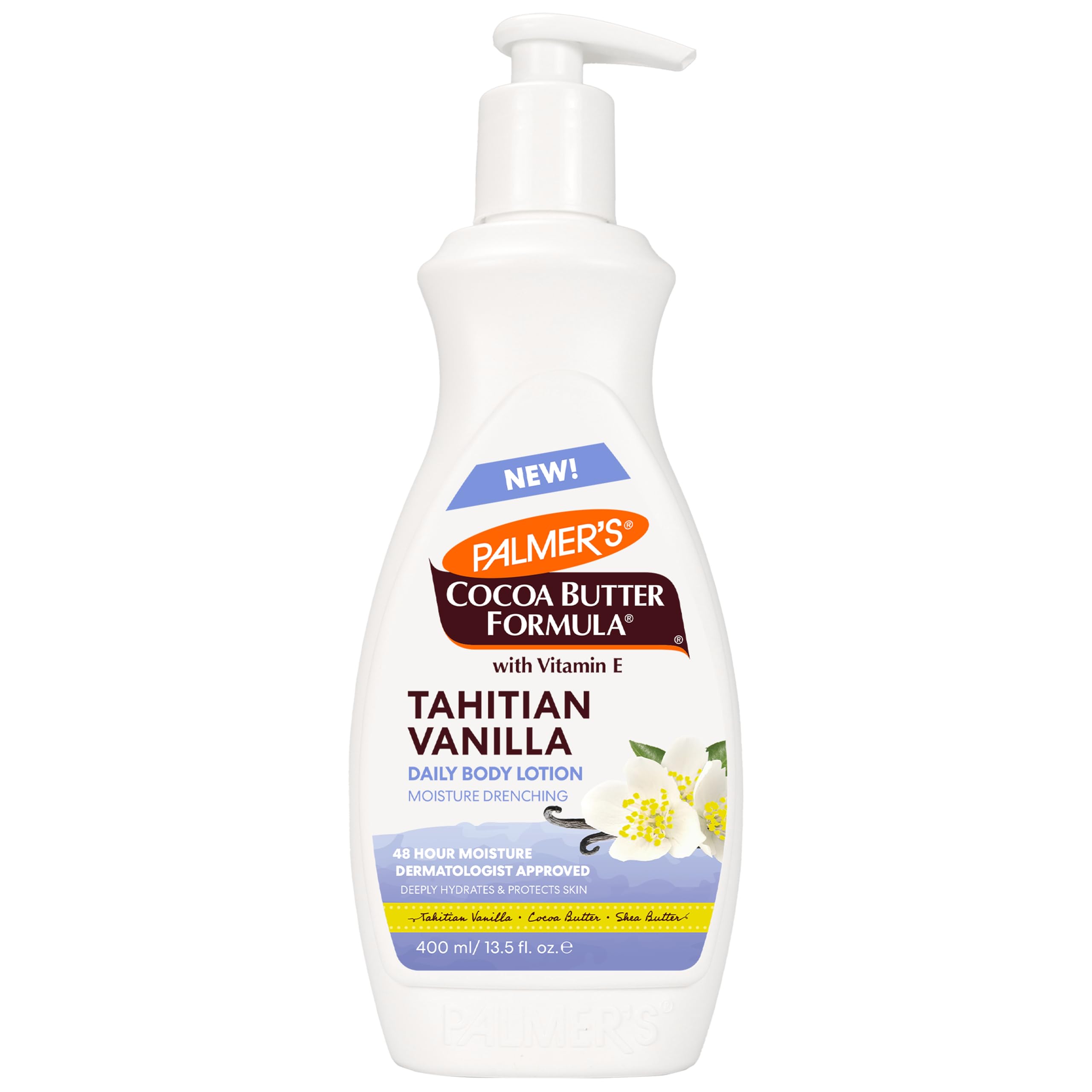 Palmer's Cocoa Butter Formula Tahitian Vanilla Body Lotion, 13.5 Oz, Daily Moisturizing Lotion for Dry Skin with Shea Butter & Vitamin E