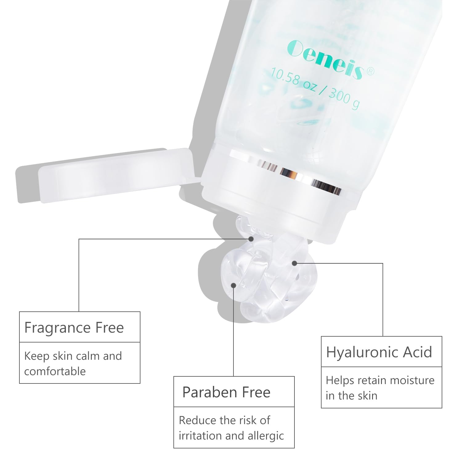 Oeneis Hydrating Microcurrent Conductive Gel, Fragrance-Free, Paraben-Free, Gel Primer with Hyaluronic Acid, Non-irritating