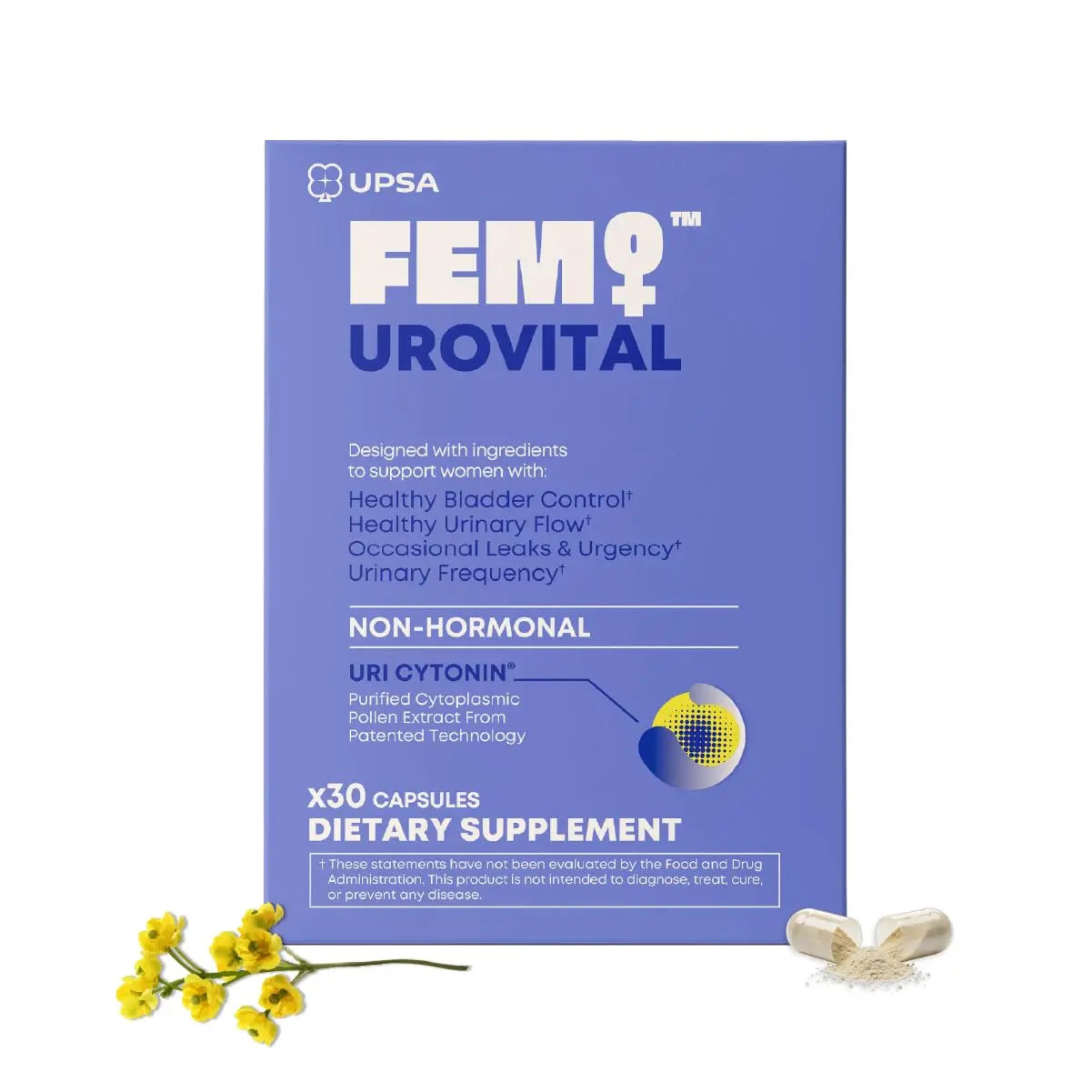 FEM Urovital Bladder Control Supplements - Overactive Bladder, Leakage & Urgency Relief - Non-Hormonal Urinary Tract Health Support for Women - 30 Capsules Upsa Au supplements