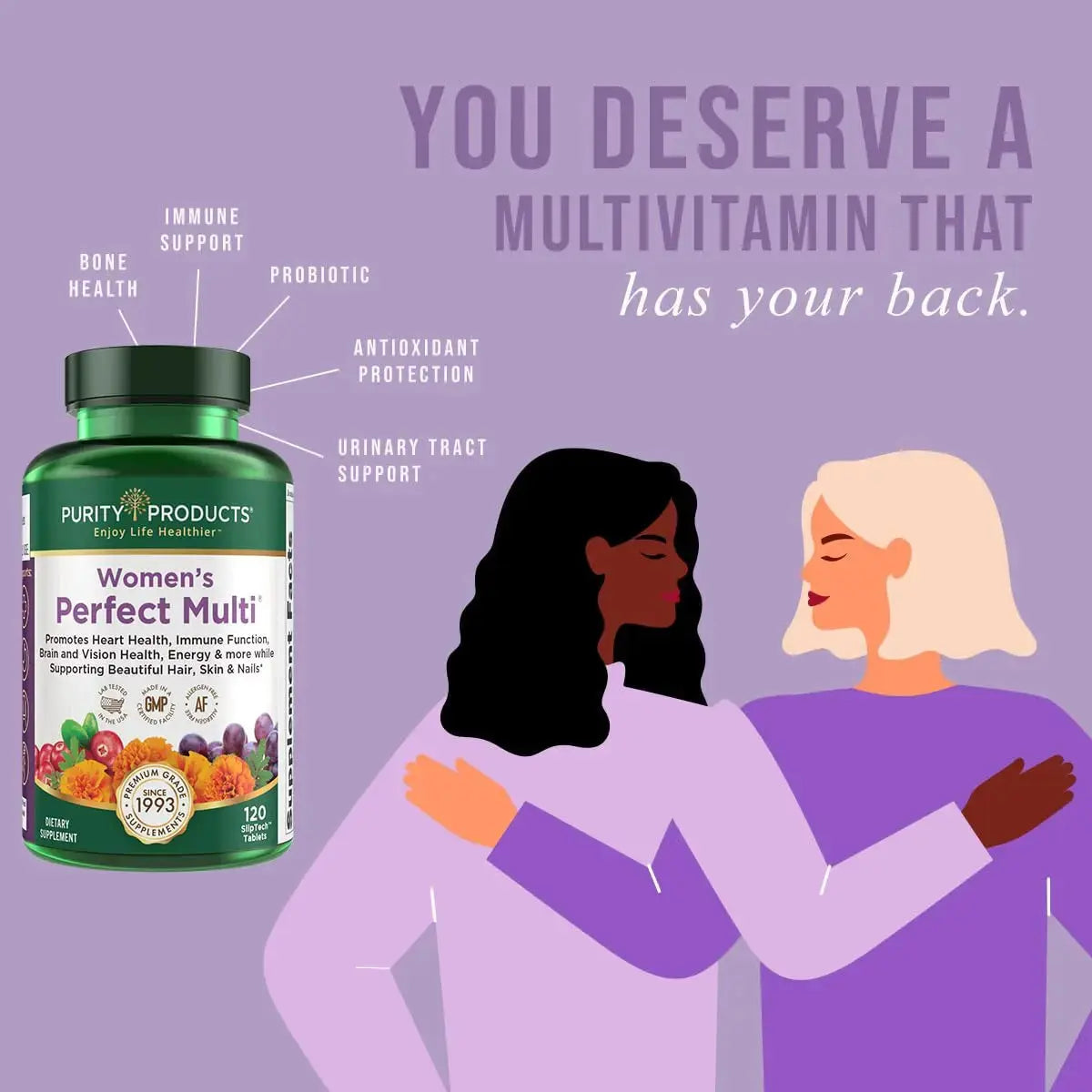 Purity Products Women’s Perfect Multi Balanced Multivitamin - Supports Urinary Tract Health, Immune, Bone + Muscle, Hair, Skin, Nails Purity Products Au supplements
