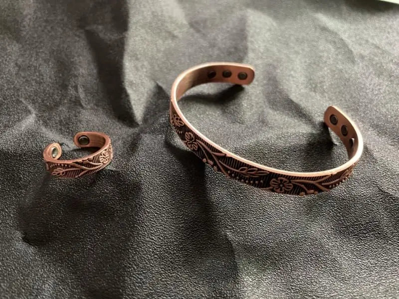 FASCIO Copper Bracelets and Copper Ring for Women Men,Adjustable Magnetic Lymphatic FASCIO Au supplements