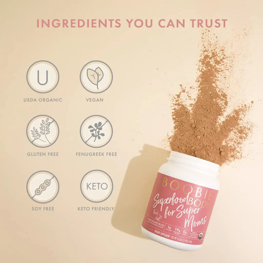 Boobie Body Organic Superfood Plant-Based Protein Shake, Chocolate Bliss, [23.4oz, 1 Tub] Boobie Brands Au supplements