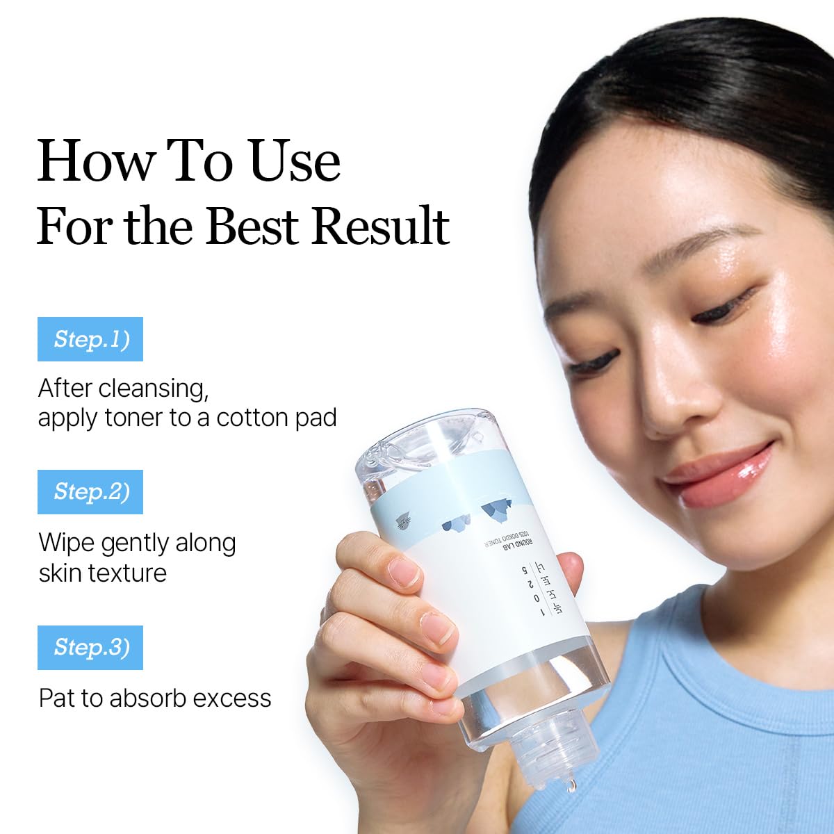 ROUND LAB 1025 Dokdo Toner 6.76 Fl Oz, Oil Control and Reduces Excess Sebum, Gentle Exfoliating Facial Toner, Deep Sea Water for Moisturization